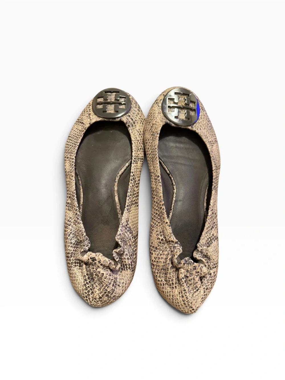 Tory Burch Reva Snakeskin Leather Ballet Flats size 10.5